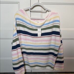 Multi-Color wool blend Striped Sweater - Pastel Stripe